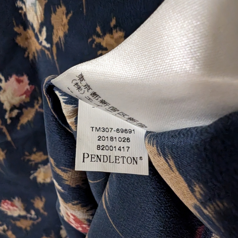 Pendleton Size Medium 100% Silk Floral Print Long Sleeve Women's Top - Picture 5 of 8